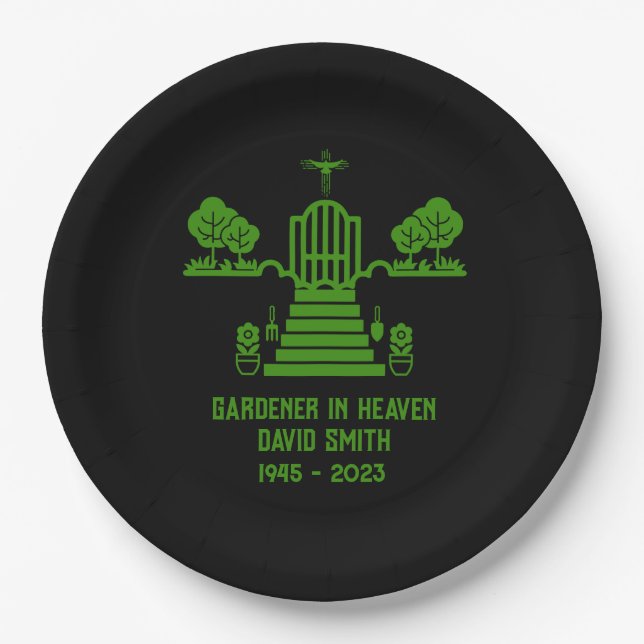 Plato De Papel En memoria Bereavement Gardener Funeral (Anverso)