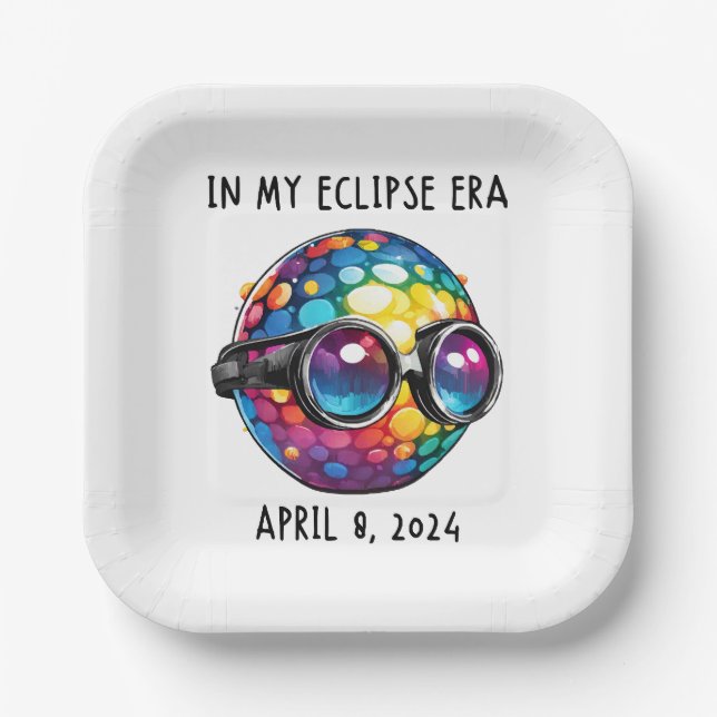 Plato De Papel En Mi Era De Eclipse Solar 2024 (Anverso)