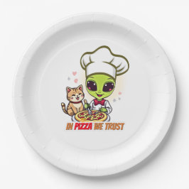 Plato De Papel En Pizza Confiamos Arte de Chef Alien