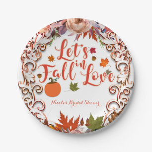 Plato De Papel Enamorémonos Otoño Floral LLOVIA NUPCIAL