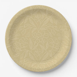 Plato De Papel Encaje floral en amarillo