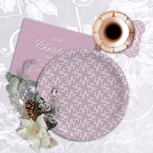 Plato De Papel Encaje Victoriano Rosa