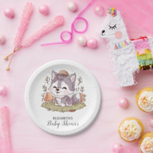 Plato De Papel Encantada y juguetona Baby Shower