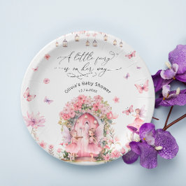 Plato De Papel Encantado Forest Fairy Flower Garden Baby Shower