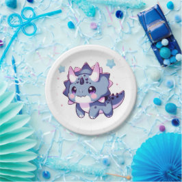 Plato De Papel Encantado Happy Dinosaur Baby Shower