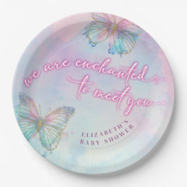 Plato De Papel Encantado por el sueño de conocer a mariposa Baby