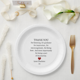 Plato De Papel encantador agradecimiento personalizado de amor