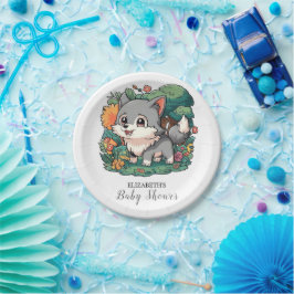 Plato De Papel Encantador Baby Shower Adorable Wolf