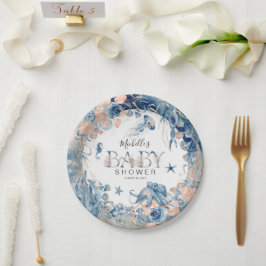 Plato De Papel Encantadora acuarela bajo el mar Baby Shower