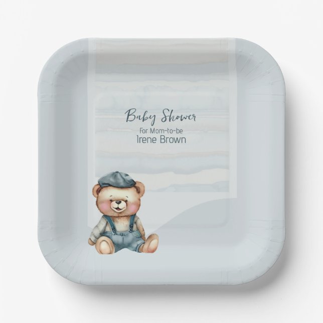 Plato De Papel Encantadora placa de papel Baby Shower (Anverso)