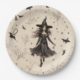 Plato De Papel Encantadoras brujas de Halloween