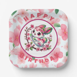 Plato De Papel Encantadoras flores de Sakura