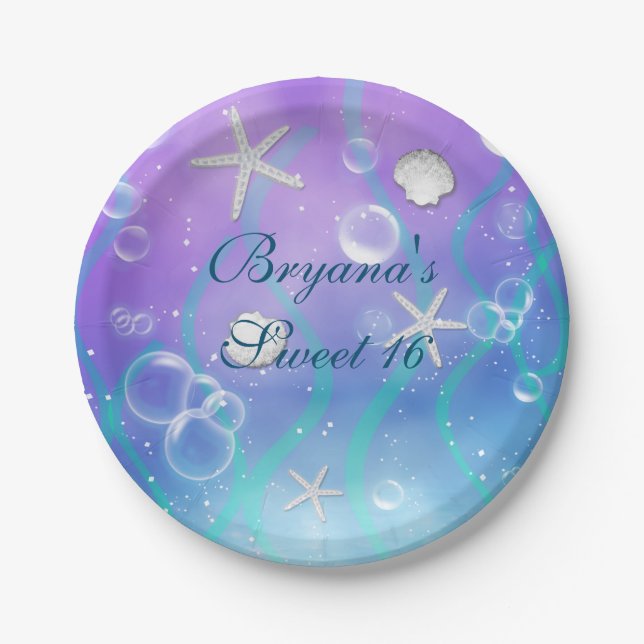 Plato De Papel Encantados Bajo Las Placas De La Fiesta De Cumplea (Anverso)