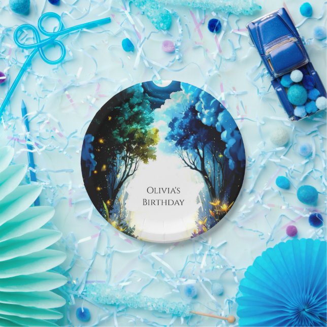 Plato De Papel Encantamiento espumoso Cumpleaños de Woodland (Fiesta)
