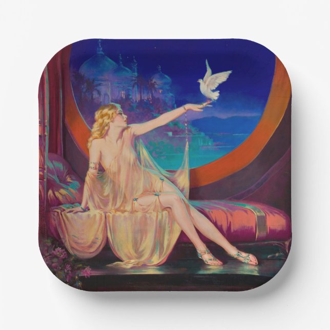 Plato De Papel Encantamiento Haseki Sultán Princesa Árabe 1925 (Anverso)
