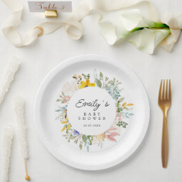 Plato De Papel Encanto del Jardín de Flores Silvestres | Baby Sho