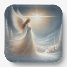 Plato De Papel Enchanted Angel Christmas Party Plates 