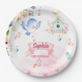 Plato De Papel enchanted butterfly garden paper plate