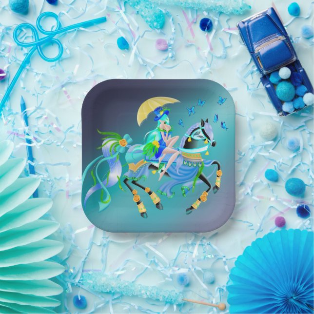 Plato De Papel Enchanted Horse Ride  (Fiesta)