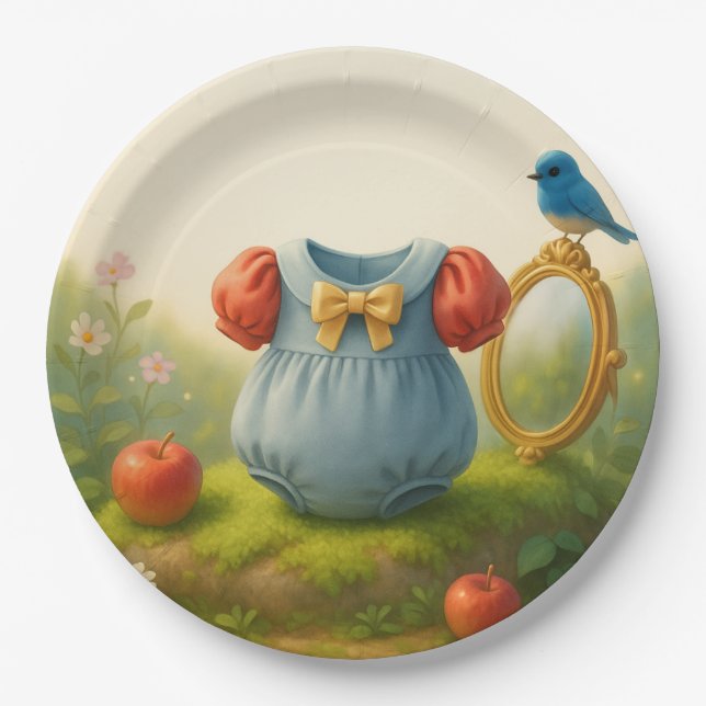 Plato De Papel Enchanted Woodland Princess Baby Shower Fairytale  (Anverso)