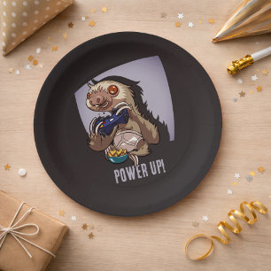 Plato De Papel ¡Enciende! Divertido Personalizado Sloth Jugando V