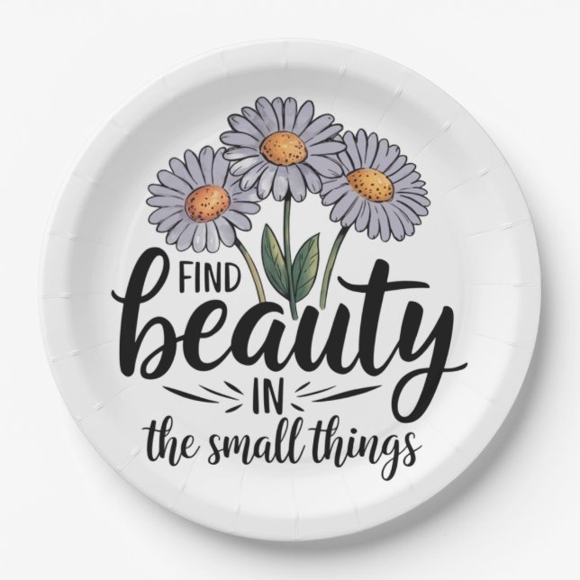 Plato De Papel Encontrar belleza en las cosas pequeñas (Anverso)