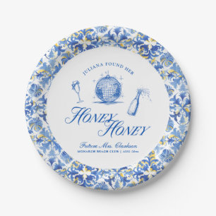 Plato De Papel Encontró Su Bachelorrea De Miel Azul