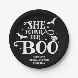 Plato De Papel Encontró Su Ducha De Boo Halloween Bridal