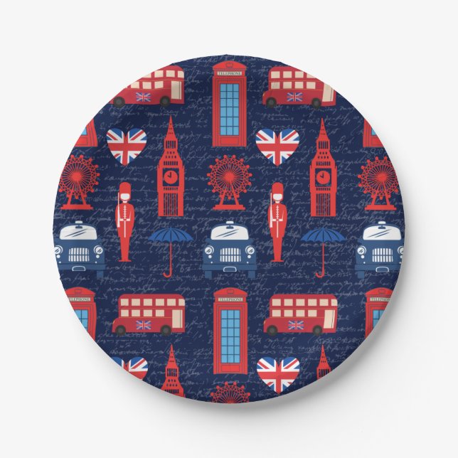 Plato De Papel Encuéntrenme en placas de papel de Londres (Anverso)