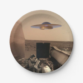 Plato De Papel Encuentro de Saucer de OVNI de Mars InSight Alien