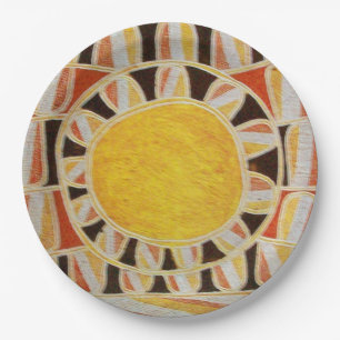 Plato De Papel ENERGÍA SOLAR SOL Amarillo Naranja Rojo Negro