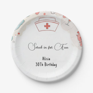 Plato De Papel Enfermera con registro de corazón médico Rn 30 cum