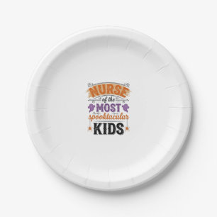 Plato De Papel Enfermera de Halloween Spooktacular Niños Diseño V