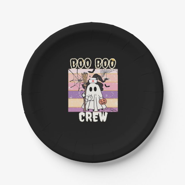 Plato De Papel Enfermera fantasma de Boo Boo Crew Halloween Esenc (Anverso)