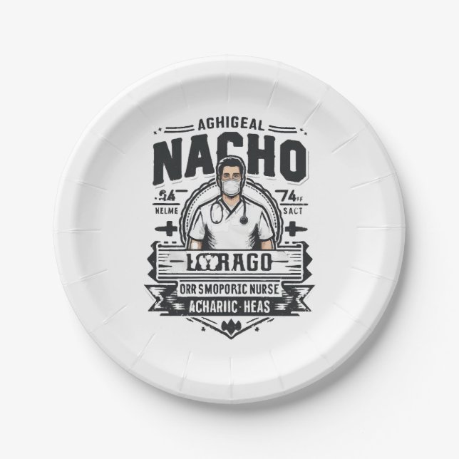 Plato De Papel Enfermera Ortopédica Promedio de Nacho (Anverso)