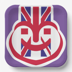 PLATO DE PAPEL ENGLAND UK FACE HEART BY MASANSER