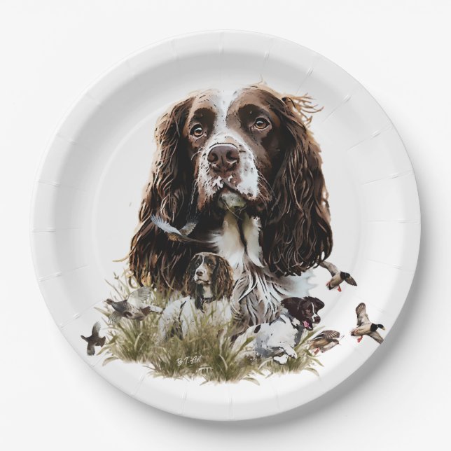 Plato De Papel English Springer Spaniel (Anverso)