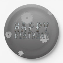 Engranajes Robot Futurista Divertido Cumpleaños Fi