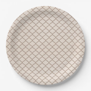 Plato De Papel Enrejado marroquí hueso/beige