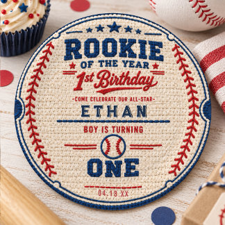 Plato De Papel Entrada de béisbol de ganchillo Cumpleaños 1er beb