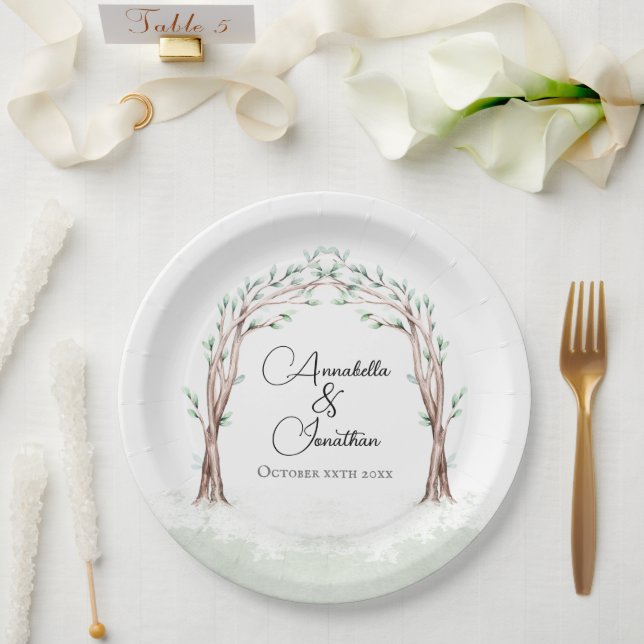 Plato De Papel Entrada de cuento de hadas al Boda forestal (Boda)