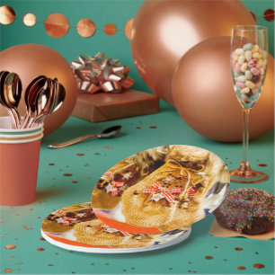 Plato De Papel Entrega de Navidad de Santa