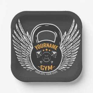 Plato De Papel Entrenador de fitness GYM personalizado Kettlebell