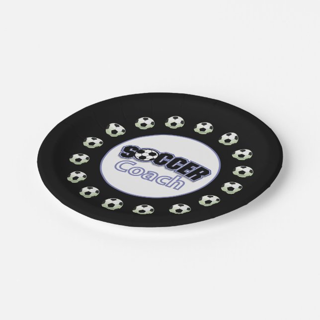 Plato De Papel Entrenador de fútbol gracias, bolas (Angular)