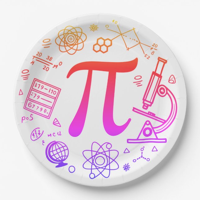 Plato De Papel Entusiasta de Pi (Anverso)