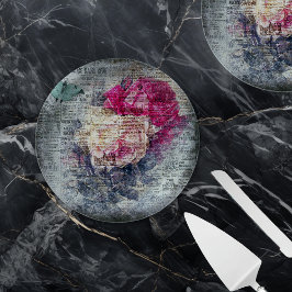 Plato De Papel Ephemera Floral Butterfly Newsprint