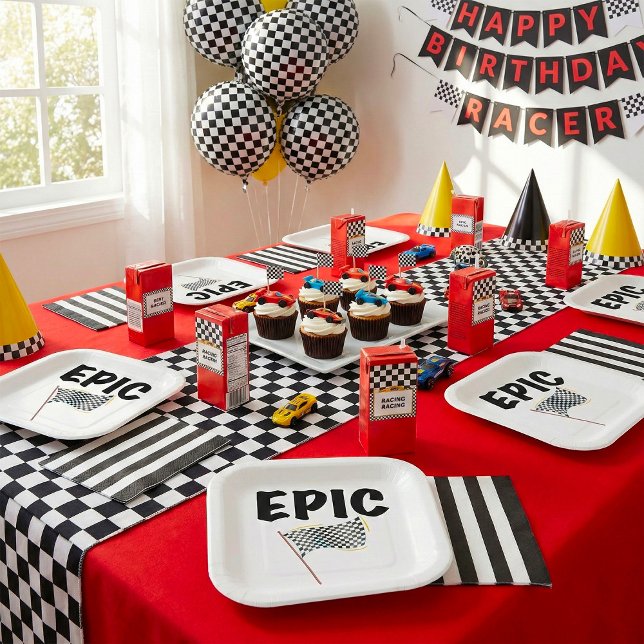 Plato De Papel Epic Finish Line Checkered Racing Flag (Subido por el creador)