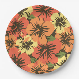 Plato De Papel Epic Hibiscus Hawaiian Floral