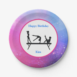 Plato De Papel Equilibrio de gimnasia "Feliz Cumpleaños"