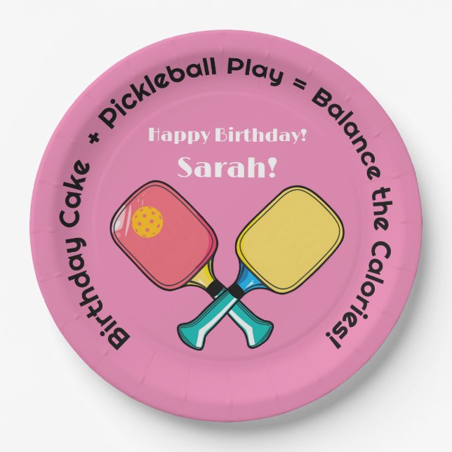 Plato De Papel 😍 Equilibrio perfecto - pickleball (Anverso)